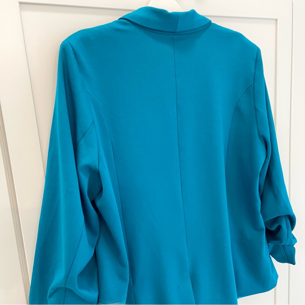 Stacy London Blazer w/Ruched Sleeves Teal XL NWOT - Picture 13 of 16